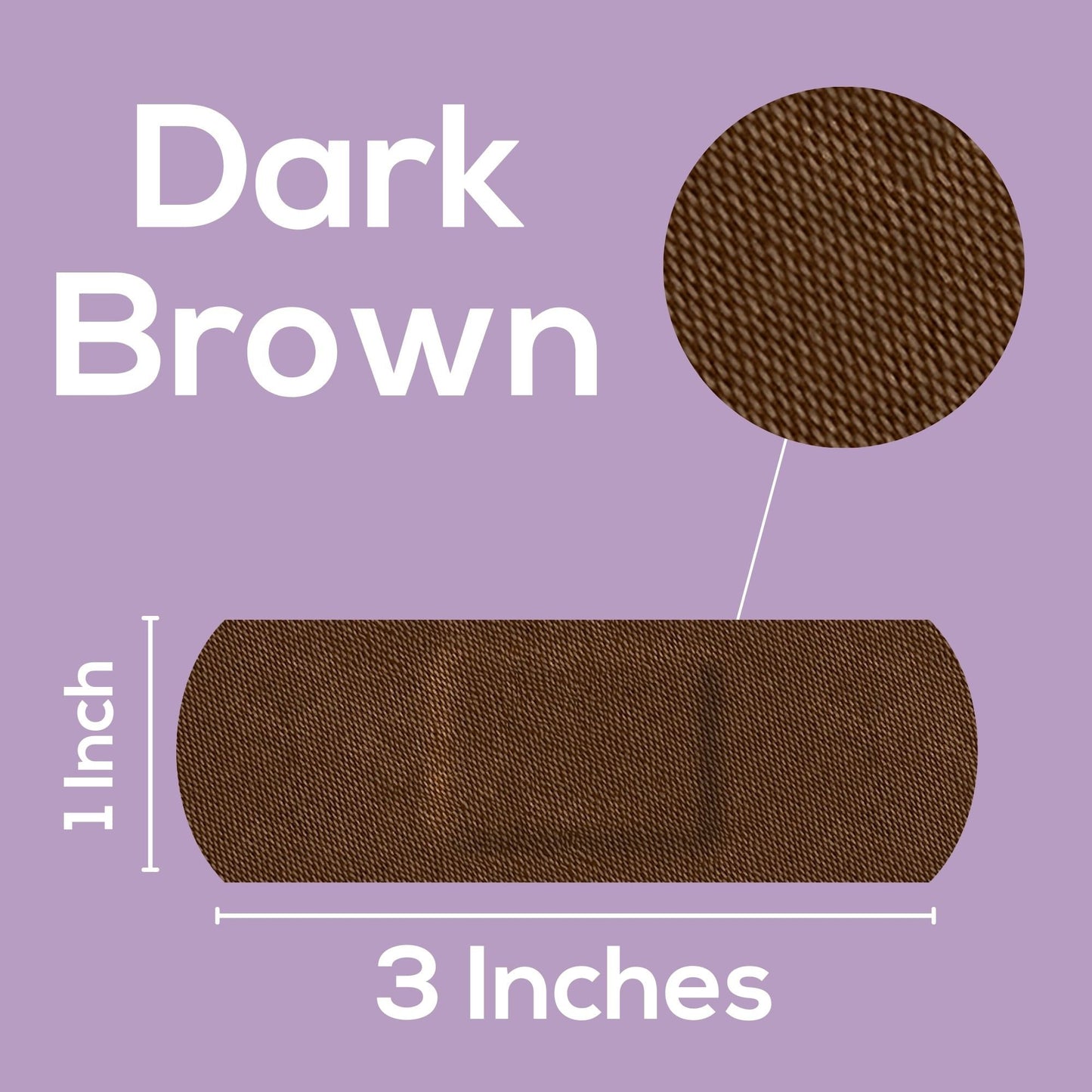 Tru-Colour Skin Tone Shade Fabric Bandage Adhesive Strip, Dark Brown