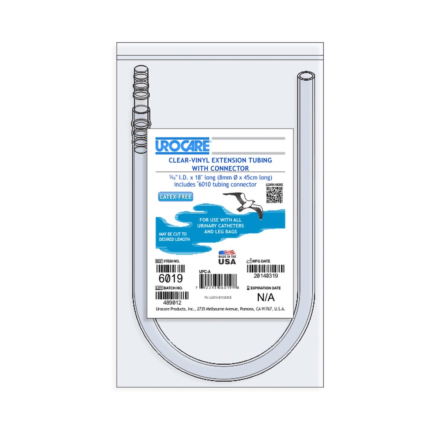 Urocare® Extension Tube, Clear Vinyl