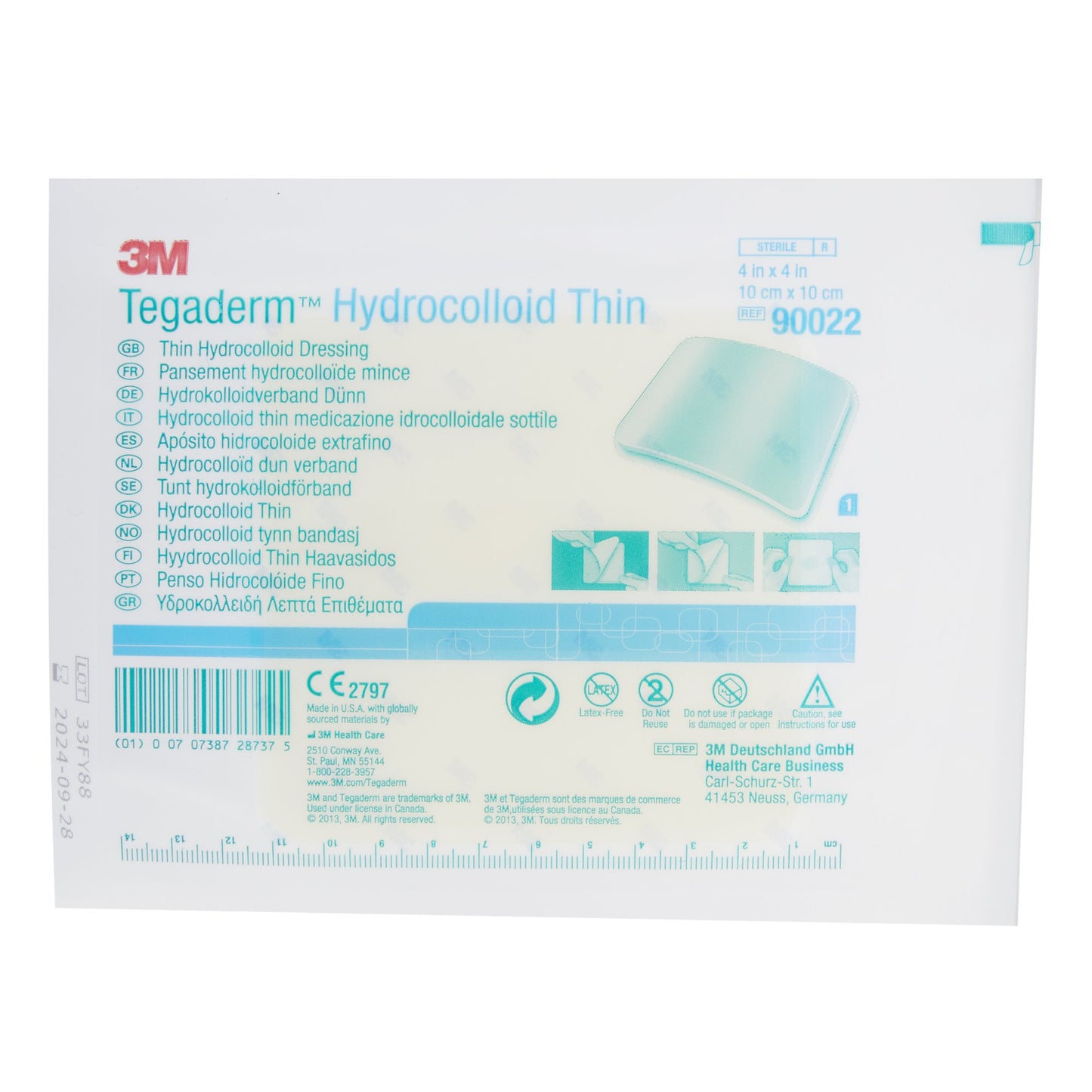 3M™ Tegaderm™ Thin Hydrocolloid Dressing, 4 x 4 Inch