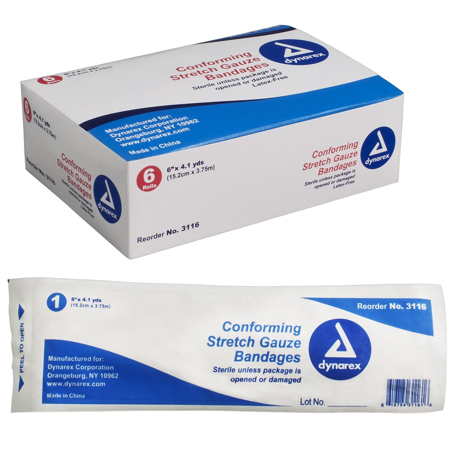 Dynarex® Conforming Bandage, White