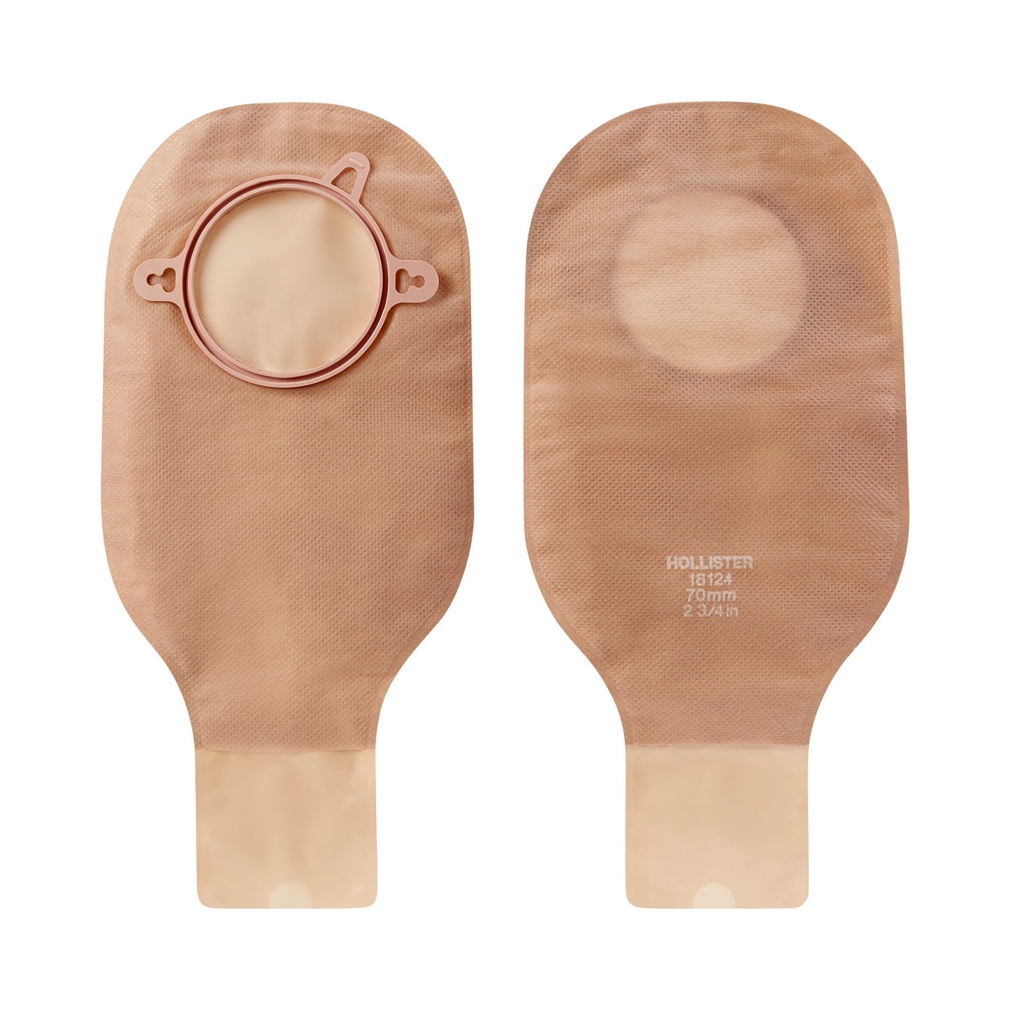 New Image™ 18124 Beige Colostomy Pouch, Pre-cut to Fit 70 mm Stomas