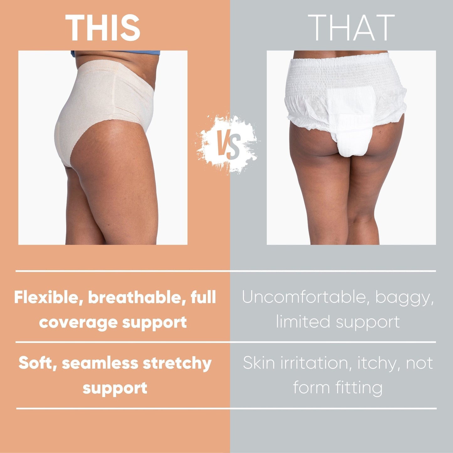 Nexwear Women's Pull-On Absorbent Underwear, Large