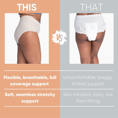 Nexwear Women's Pull-On Absorbent Underwear, Large