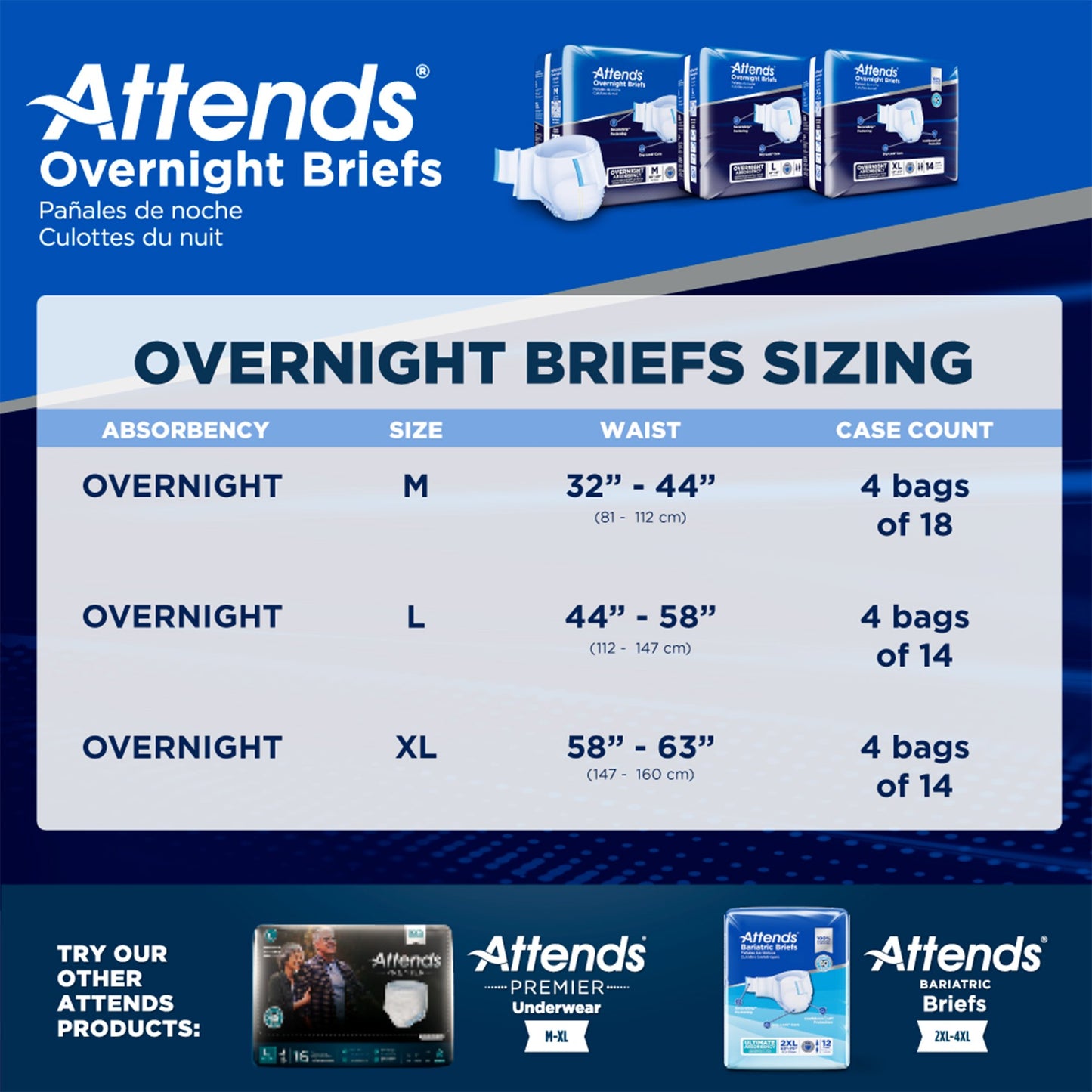 Attends® Briefs with Overnight Protection