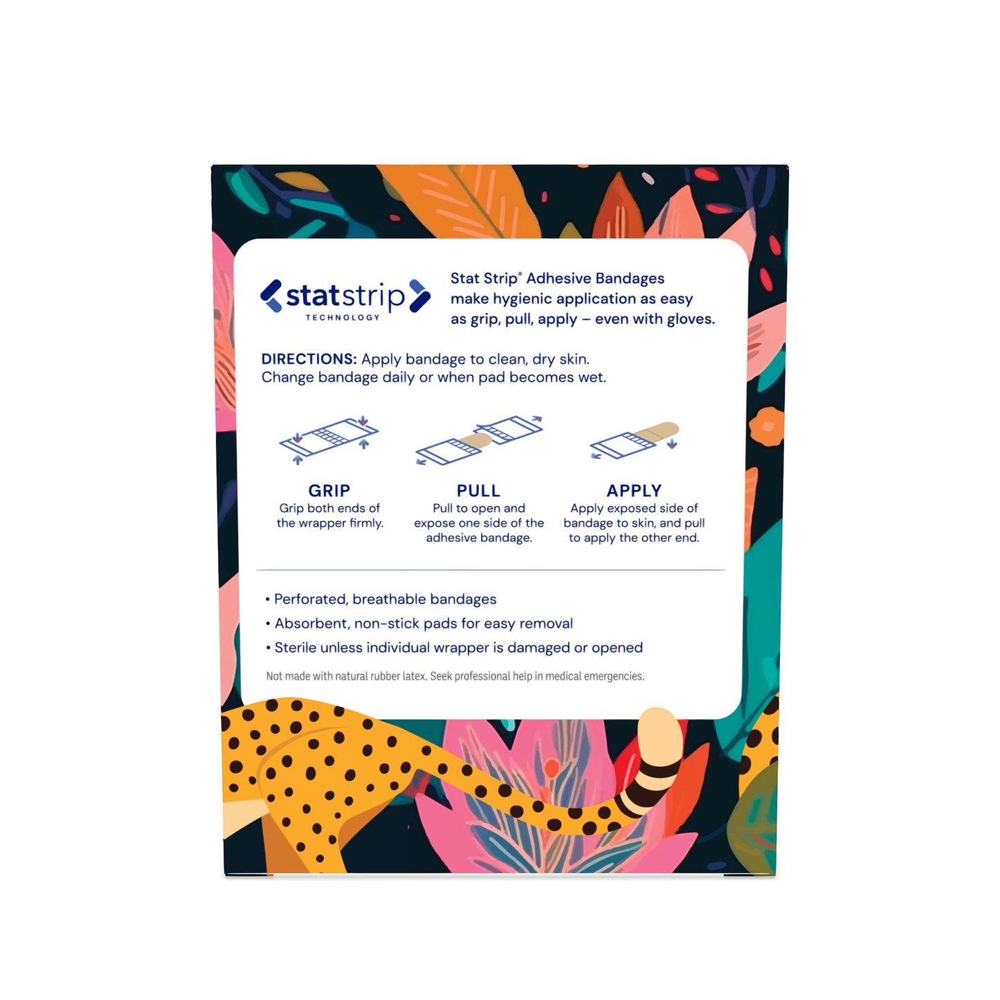 American® White Cross Stat Strip® Designer Safari Adhesive Strip, 3/4 x 3 Inch