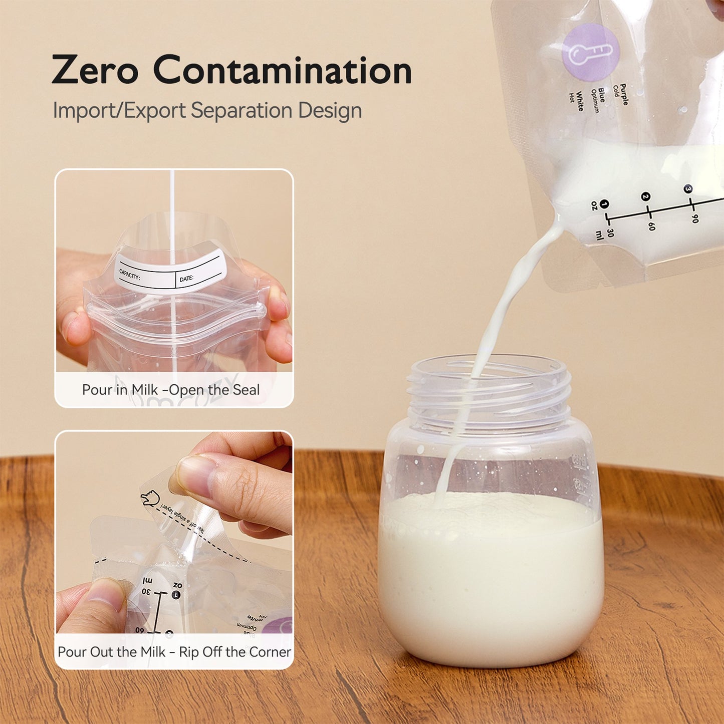 Momcozy Breast Milk Storage Bag, 6-Ounce Capacity