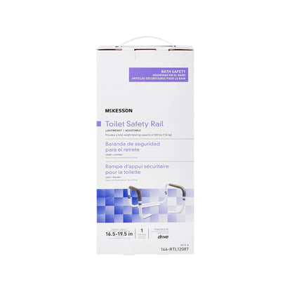 McKesson Toilet Safety Rail, White Steel