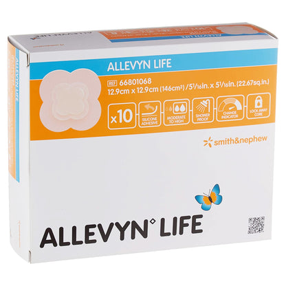 Allevyn Life Silicone Adhesive with Border Silicone Foam Dressing, 5-3/4 x 5-3/4 Inch