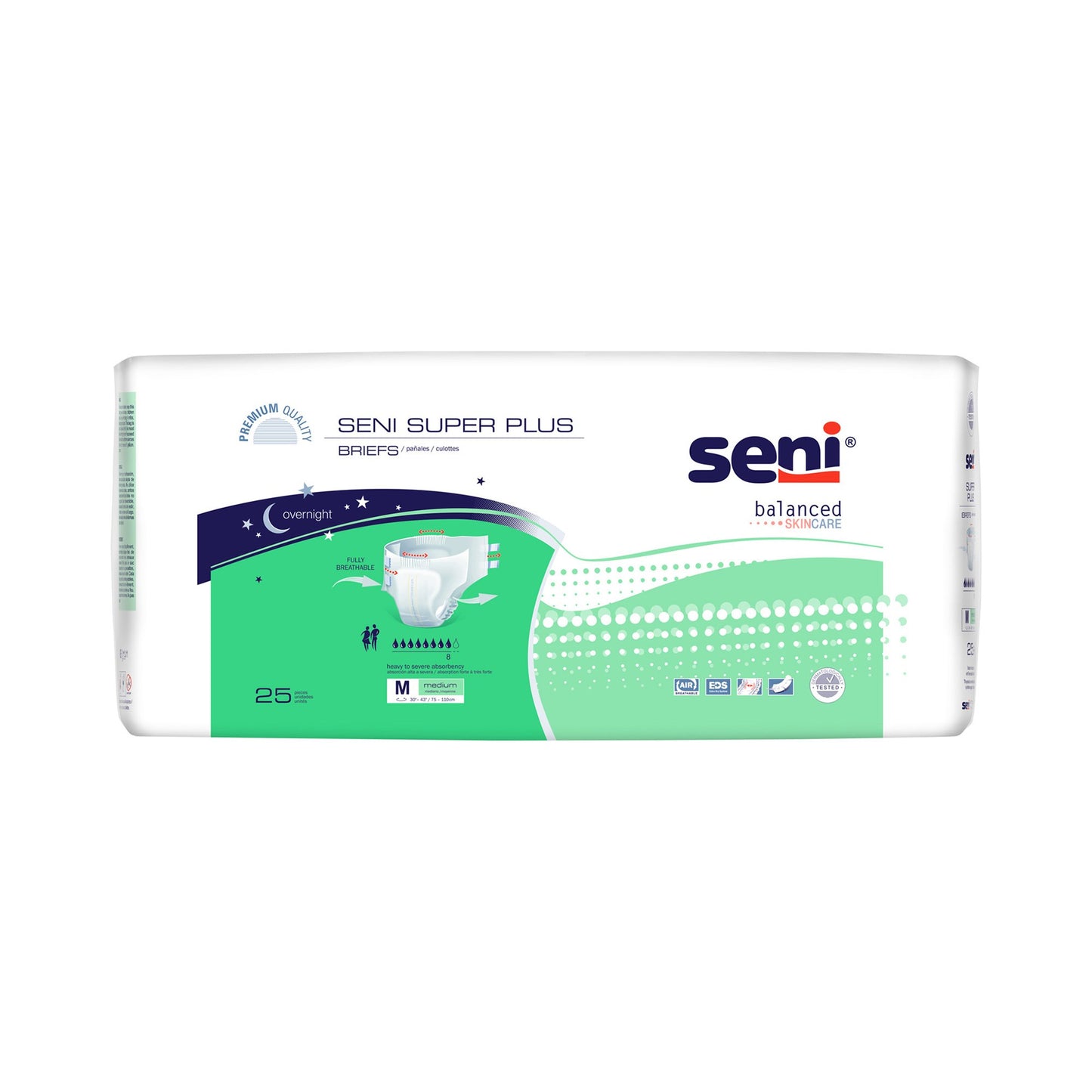 Seni® Super Plus Overnight Heavy to Severe Absorbency Incontinence Brief, Cloth-like Topsheet
