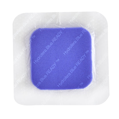 BLUE® READY-Border™ Antibacterial Foam Dressing Hydrofera, 4 x 4 Inch