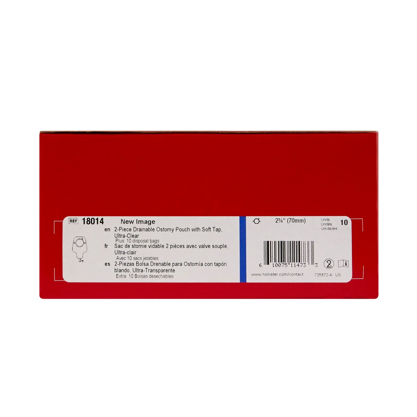 New Image™ Two-Piece Drainable Ultra-Clear Ostomy Pouch, 12 Inch Length