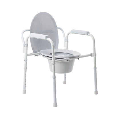 McKesson Folding Fixed Arm Steel Commode Chair, 15-1/2 – 21-3/4 Inch