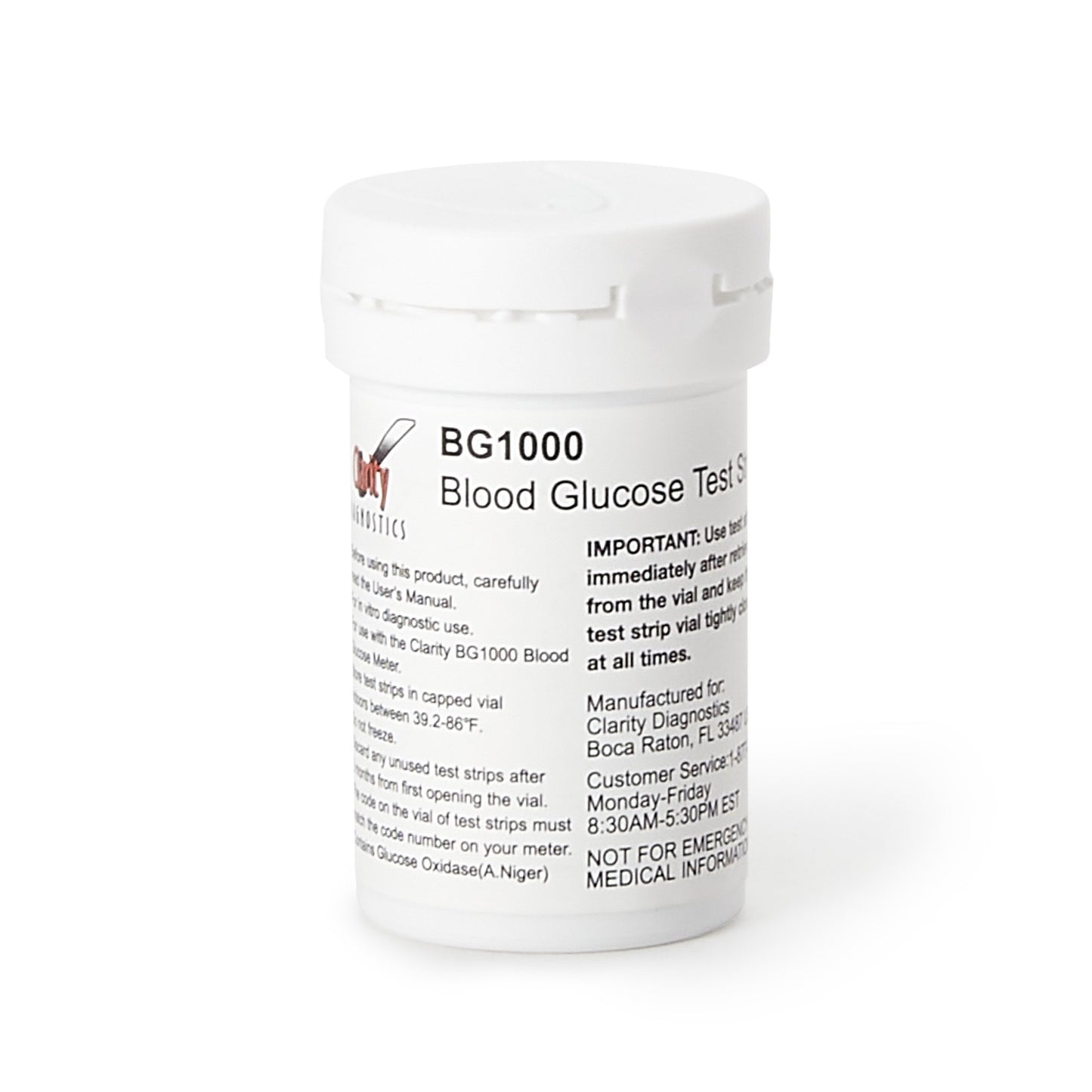 Clarity BG1000 Blood Glucose Test Strips