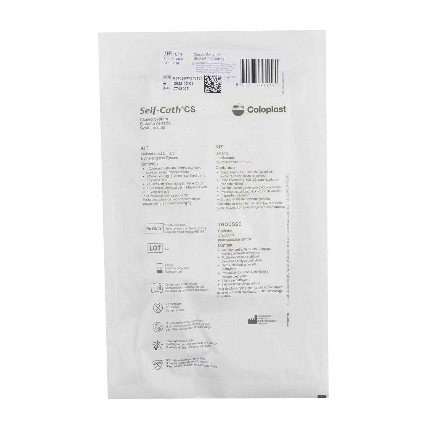 Self-Cath® Male Closed System Catheter Kit, 14 Fr