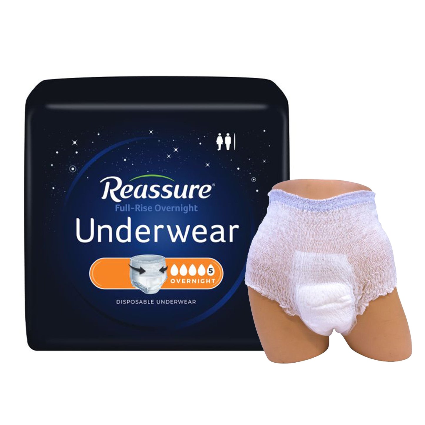 Reassure® Full-Rise Overnight Absorbent Underwear, Heavy Absorbency