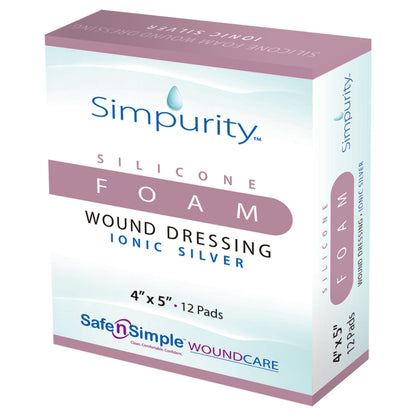 Simpurity™ Silver Foam Dressing, 4 x 5 Inch