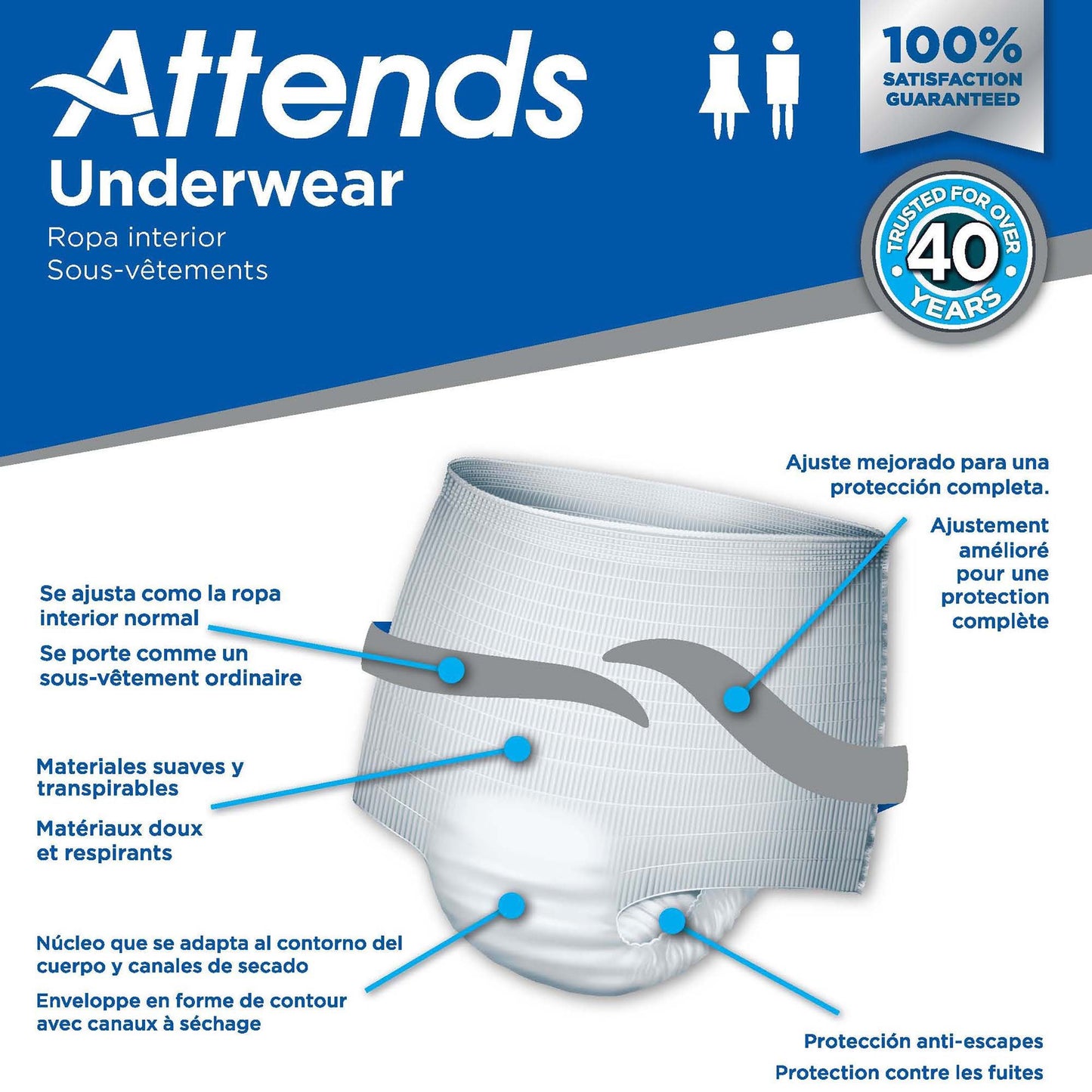 Attends® Care Moderate Absorbent Underwear, Regular