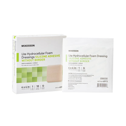 McKesson Lite Hydrocellular Foam Dressing w/ Silicone Adhesive w/o Border