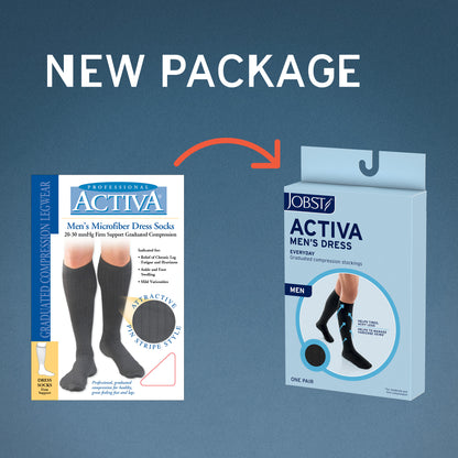 JOBST® ACTIVA Men's Dress Knee High 20-30 mmHg Compression Socks Closed Toe