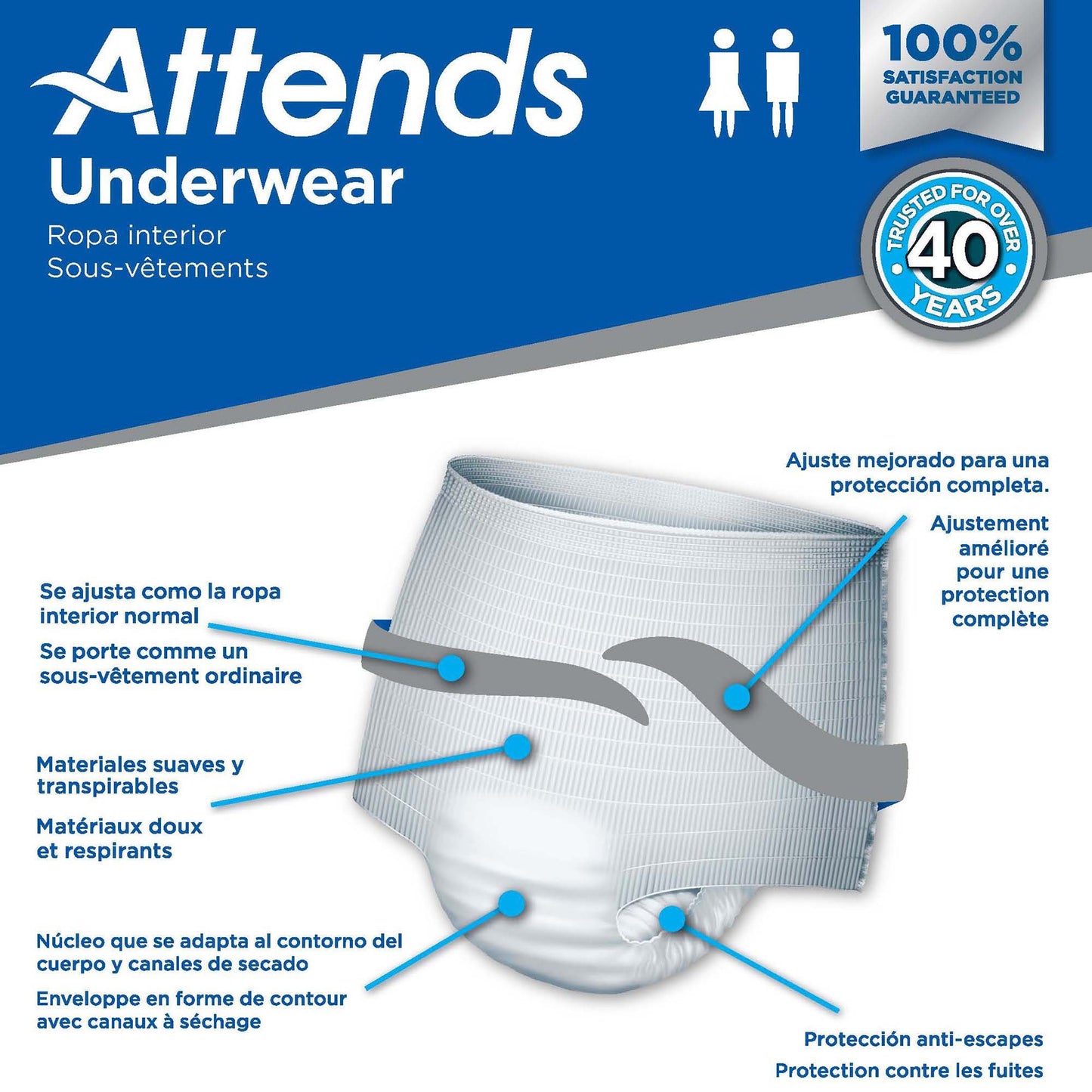 Attends® Care Moderate Absorbent Underwear, Extra Large
