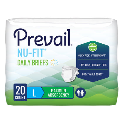 Prevail® Nu-Fit® Daily Briefs, Maximum Absorbency