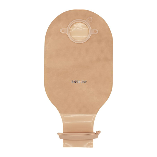 Entrust Drainable Pouch Beige . With Belt Tabs and One Curved Tail Closure 10 Count
