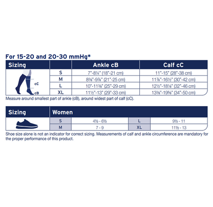 JOBST® ACTIVA soSoft Knee High 20-30 mmHg Compression Socks Closed Toe Ribbed Design