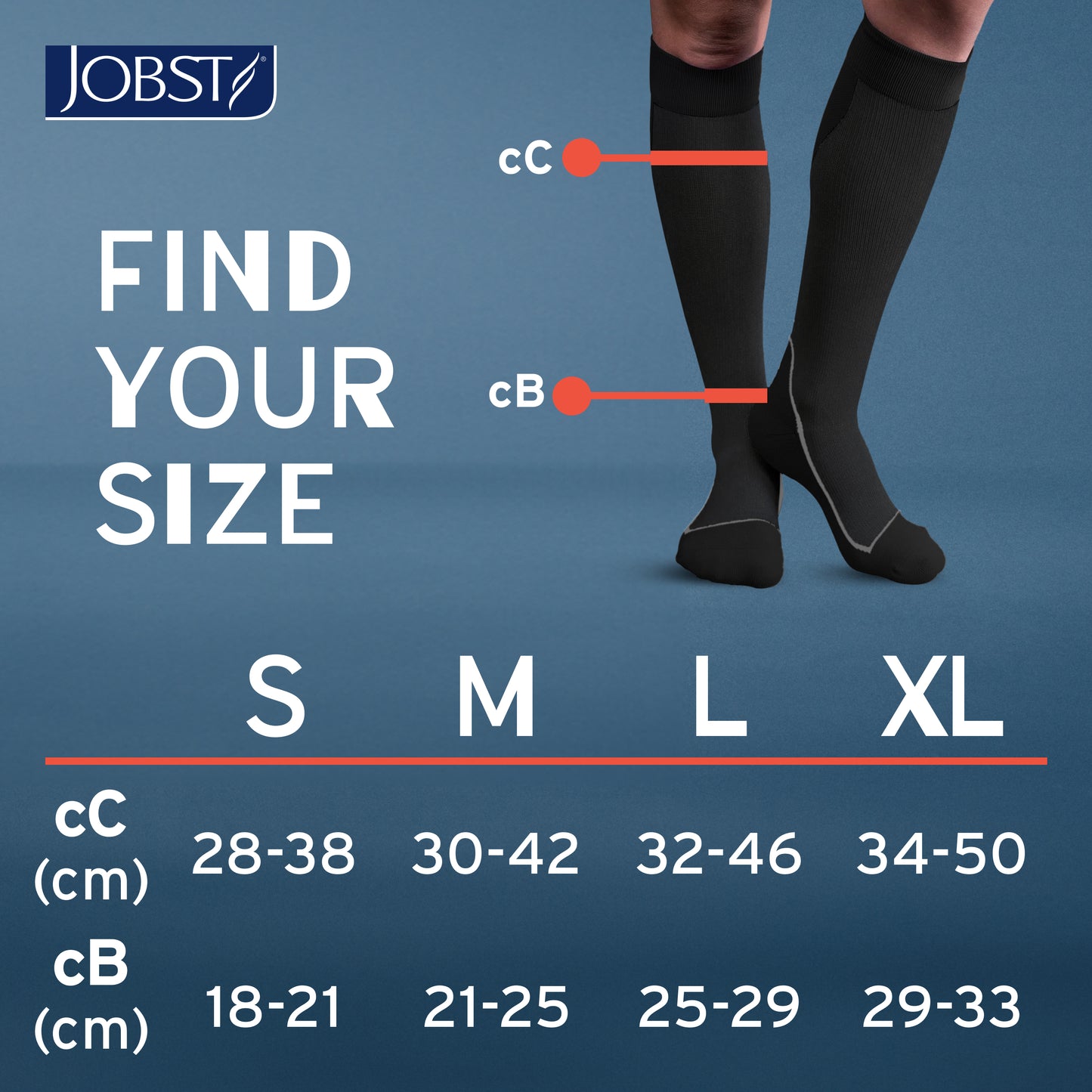 JOBST® Sport Knee High 20-30 mmHg Compression Socks Closed Toe