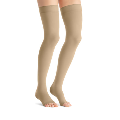 JOBST® Opaque Women's Thigh High 20-30 mmHg w/ Silicone Dot Top Band Open Toe