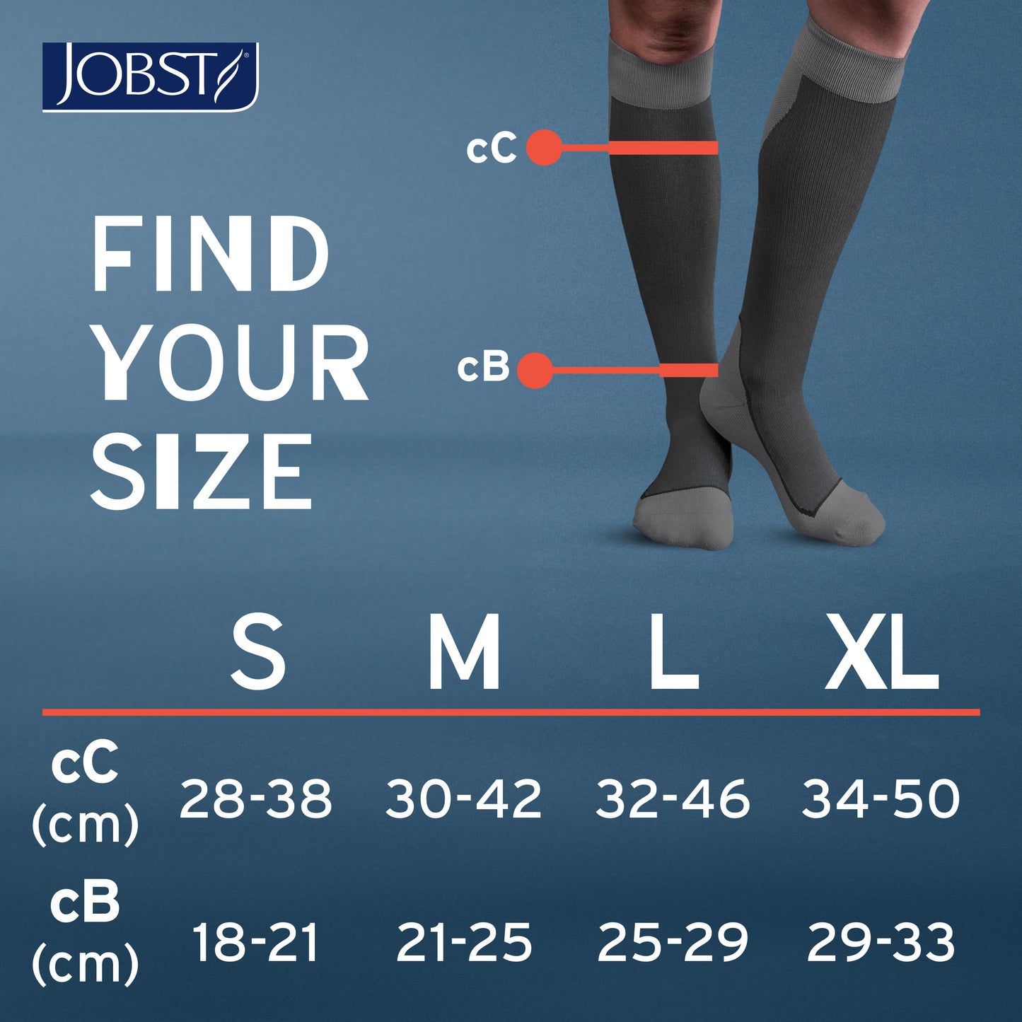 JOBST® Sport Knee High 20-30 mmHg Compression Socks Closed Toe