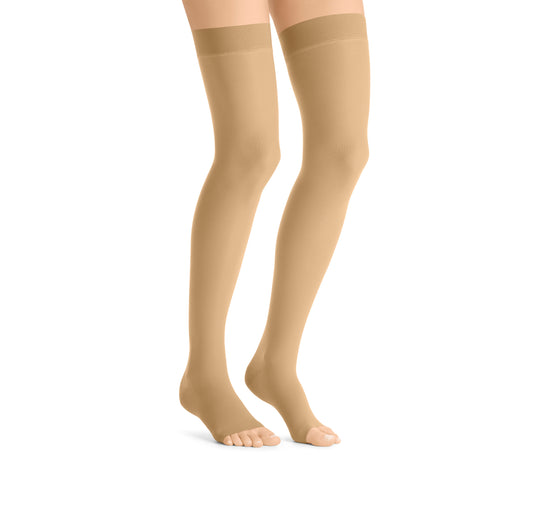 JOBST® UltraSheer Women's Thigh High 20-30 mmHg w/ Silicone Dot Top Band Compression Stockings Open Toe