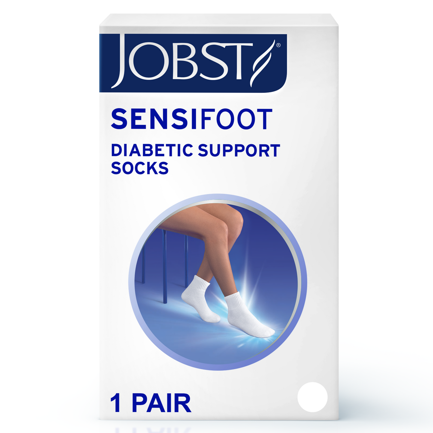 JOBST® SensiFoot™ Diabetic Mini-Crew 8-15 mmHg Compression Socks Closed Toe White