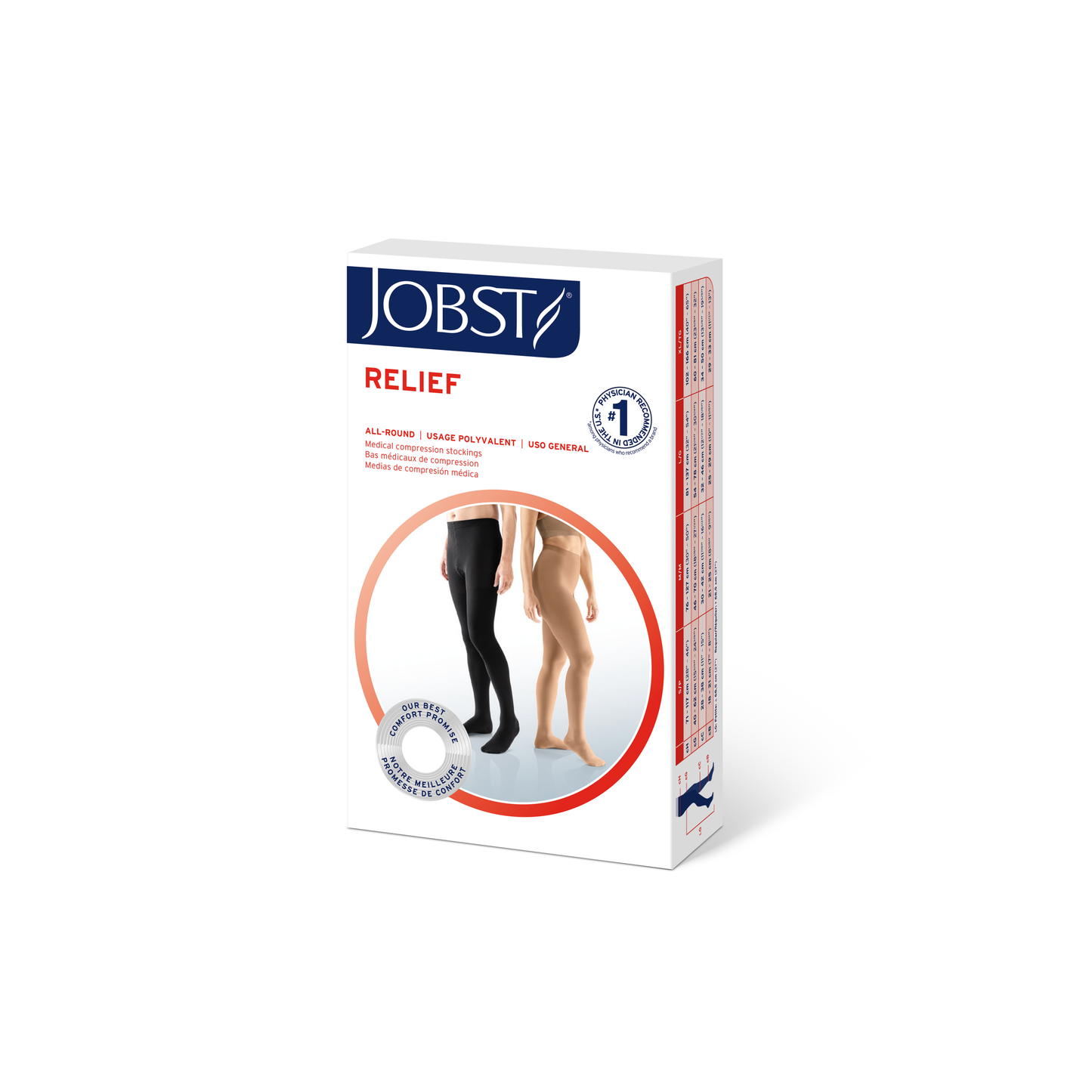 JOBST® Relief Waist High 20-30 mmHg Compression Stockings Closed Toe