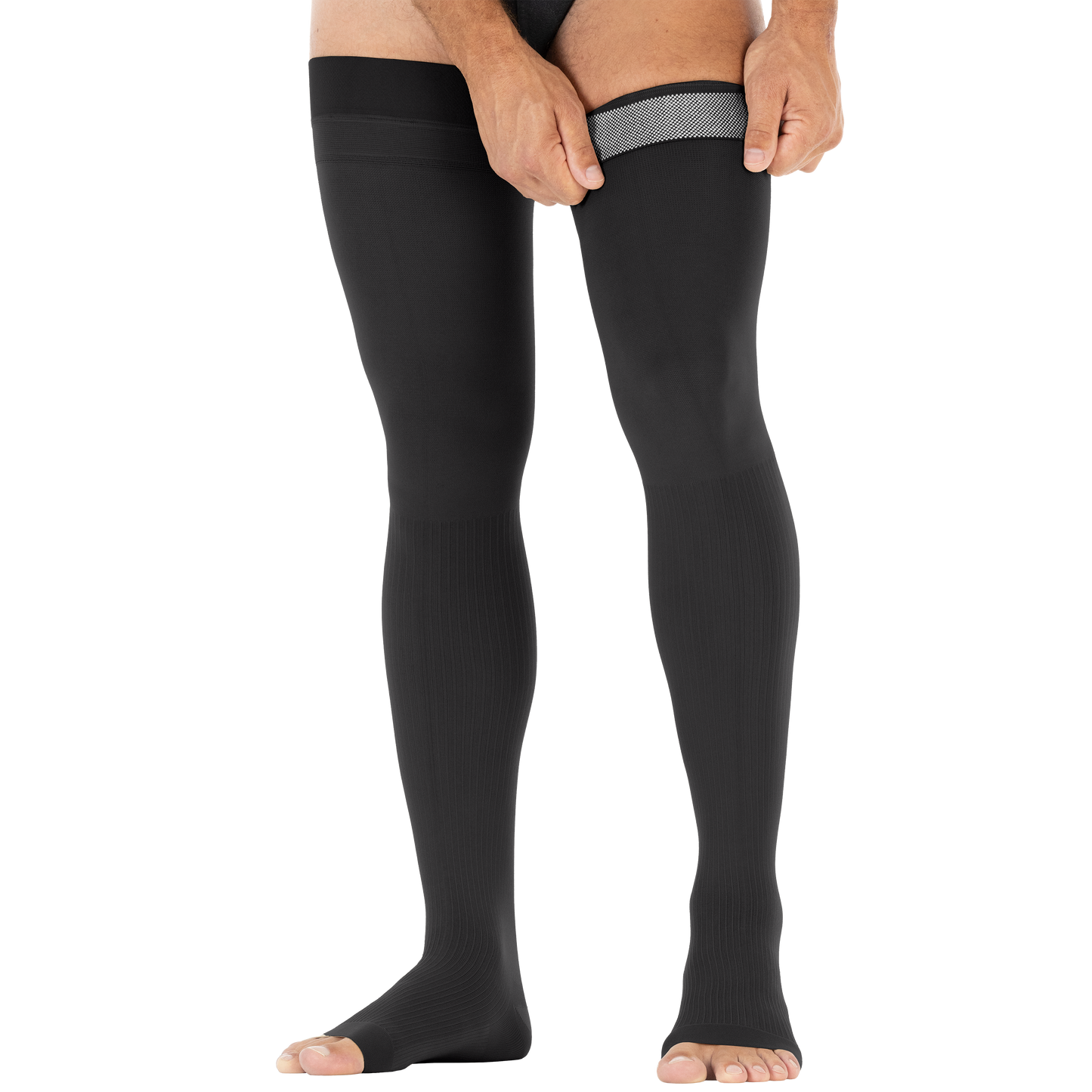 JOBST® forMen Thigh High 20-30 mmHg w/ Micro Dotted Band Compression Socks Open Toe