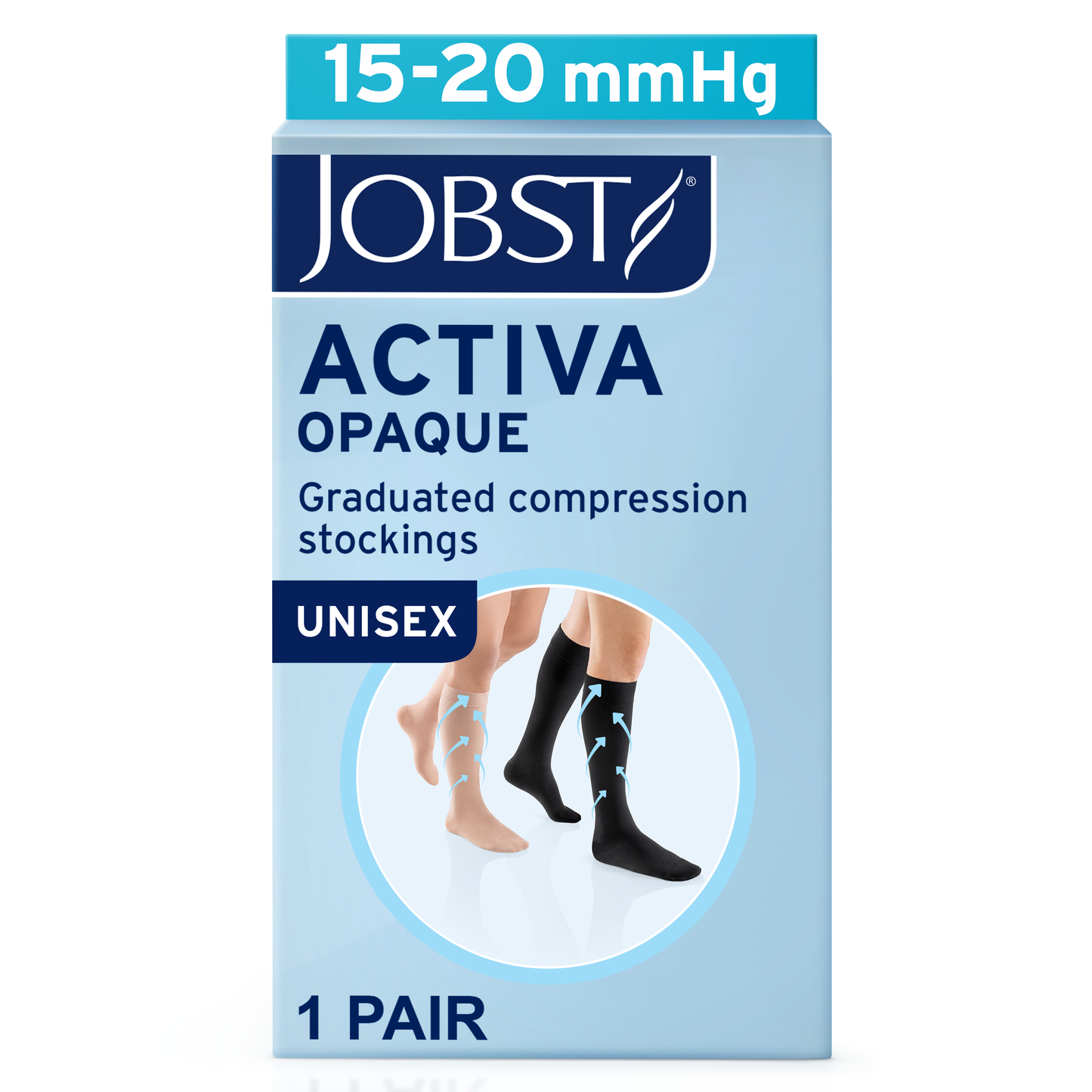 JOBST® ACTIVA Opaque Knee High 15-20 mmHg Compression Socks Closed Toe