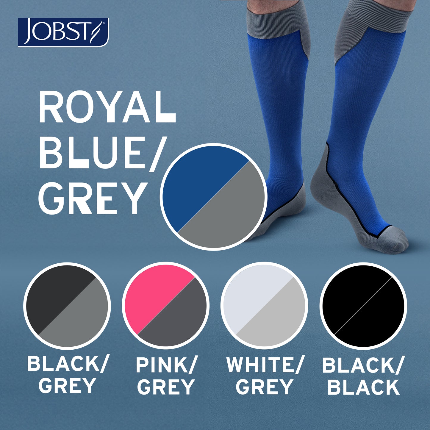 JOBST® Sport Knee High 20-30 mmHg Compression Socks Closed Toe