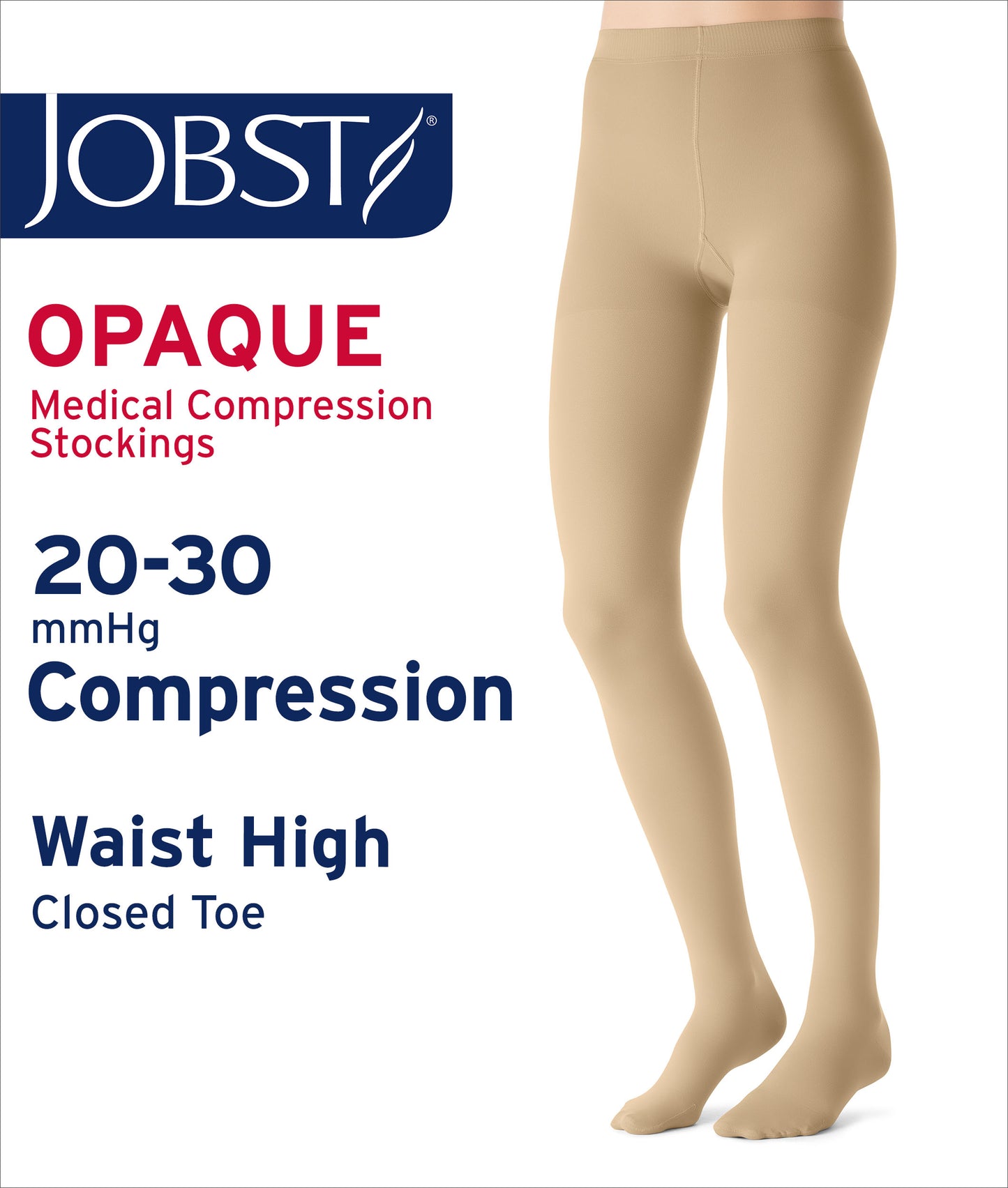 JOBST® Opaque Women's Waist High 20-30 mmHg Closed Toe