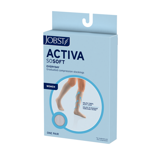 JOBST® ACTIVA soSoft Knee High 20-30 mmHg Compression Socks Closed Toe Brocade Design