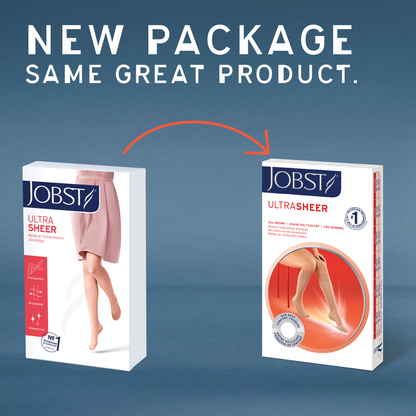 JOBST® UltraSheer Women's Thigh High 20-30 mmHg w/ Lace Silicone Top Band Compression Stockings Closed Toe