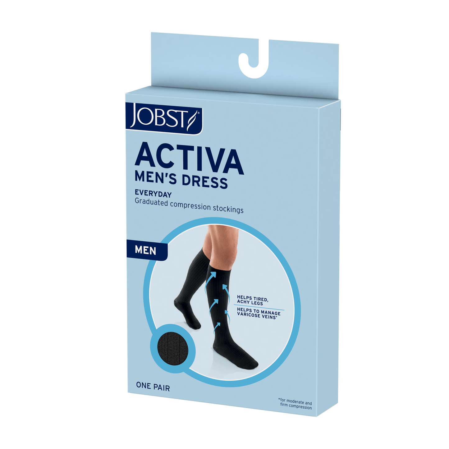 JOBST® ACTIVA Men's Dress Knee High 8-15 mmHg Compression Socks Closed Toe