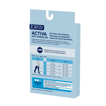 JOBST® ACTIVA Anti-Embolism Knee High 18 mmHg Compression Socks White