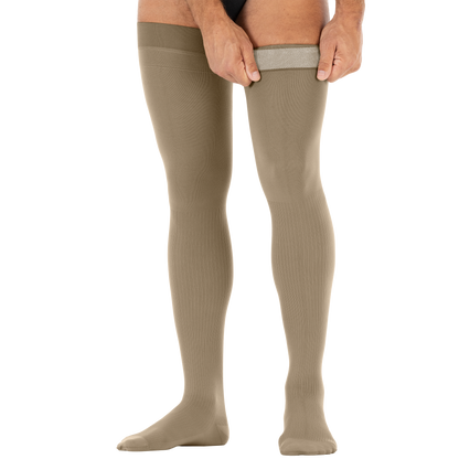 JOBST® forMen Thigh High 20-30 mmHg w/ Micro Dotted Band Compression Socks Closed Toe