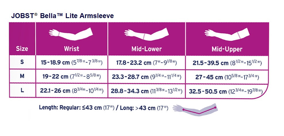 JOBST® Bella™ Lite Armsleeve 20-30 mmHg w/ Gauntlet Beige
