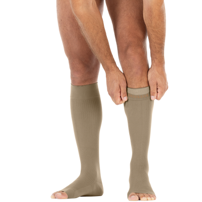 JOBST® forMen Knee High 15-20 mmHg w/ SoftFit Band Compression Socks Open Toe