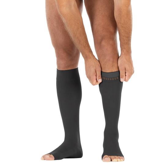JOBST® forMen Knee High 15-20 mmHg w/ SoftFit Band Compression Socks Open Toe