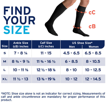 JOBST® Sport Knee High 20-30 mmHg Compression Socks Closed Toe