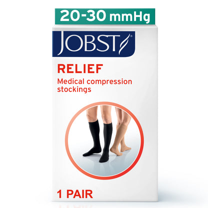 JOBST® Relief Knee High 15-20 mmHg w/ Silicone Dot Top Band Compression Stockings Open Toe