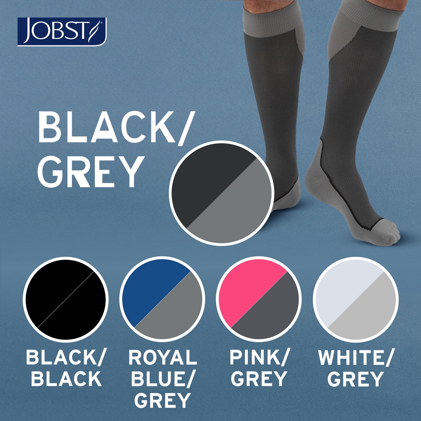 JOBST® Sport Knee High 20-30 mmHg Compression Socks Closed Toe