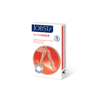JOBST® UltraSheer Women's Thigh High 15-20 mmHg w/ Lace Silicone Top Band Compression Stockings Closed Toe