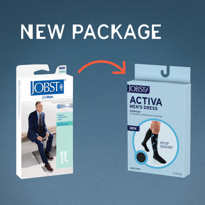 JOBST® ACTIVA Men's Dress Knee High 8-15 mmHg Compression Socks Closed Toe
